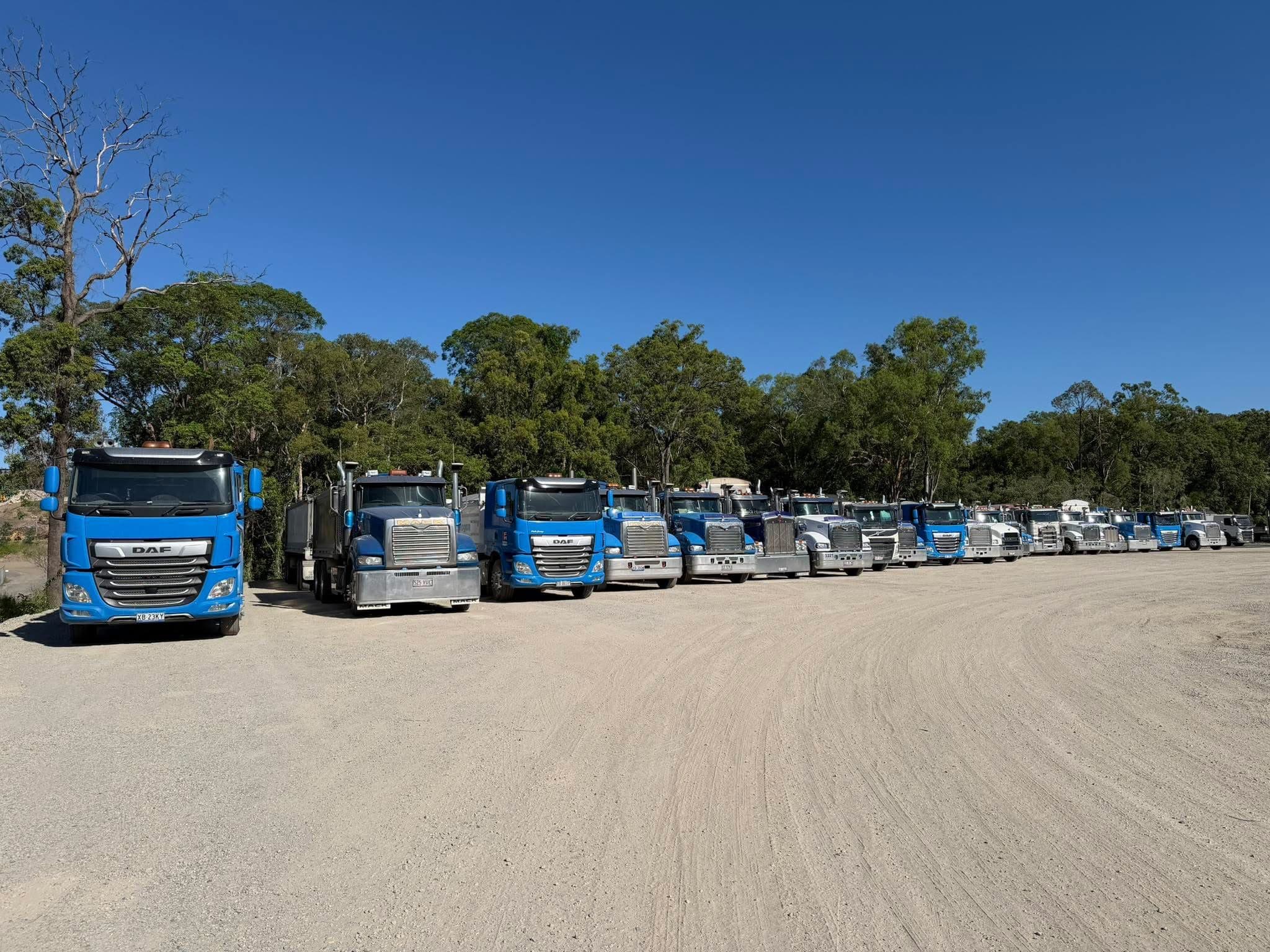 Fleet lineup with DAF leading — scaling an earthmoving fleet